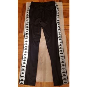 Kappa satin track pants, black, Mens S